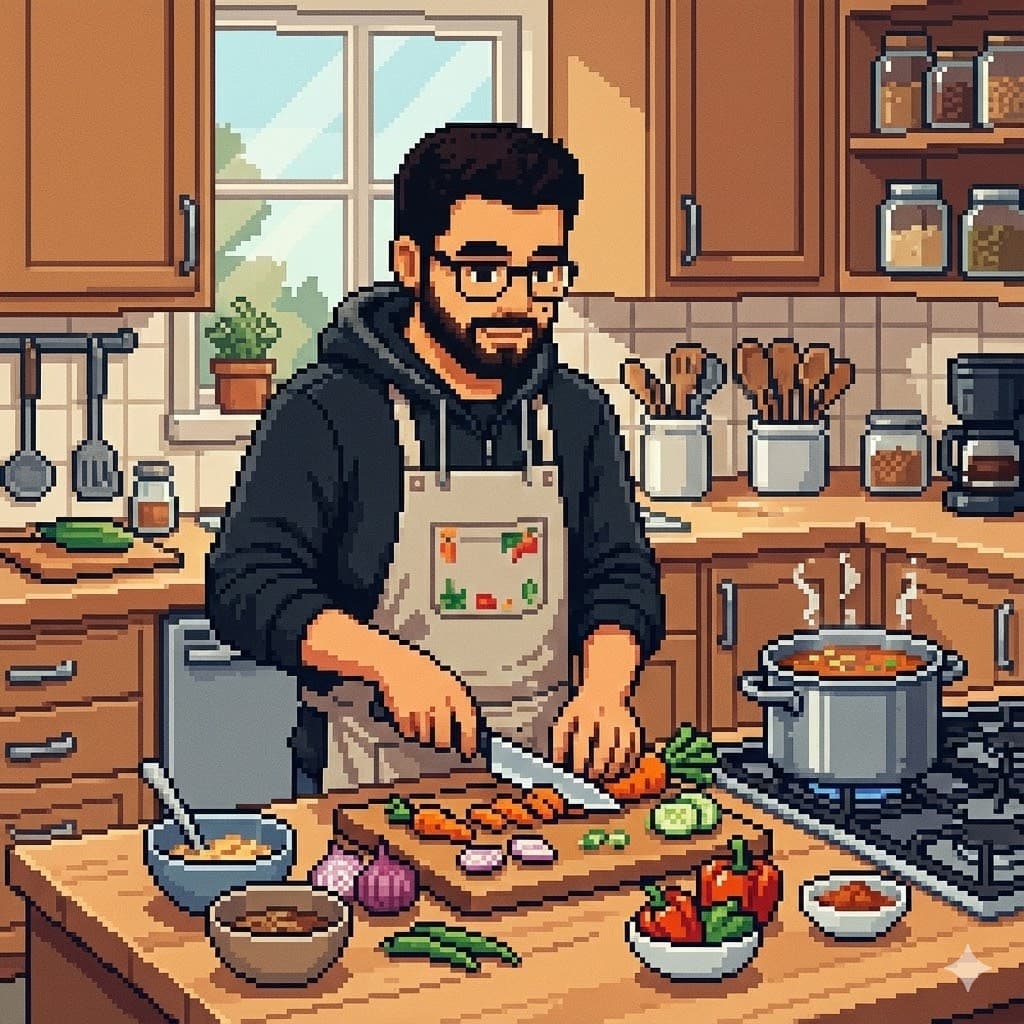 Cartoon Alpi cooking