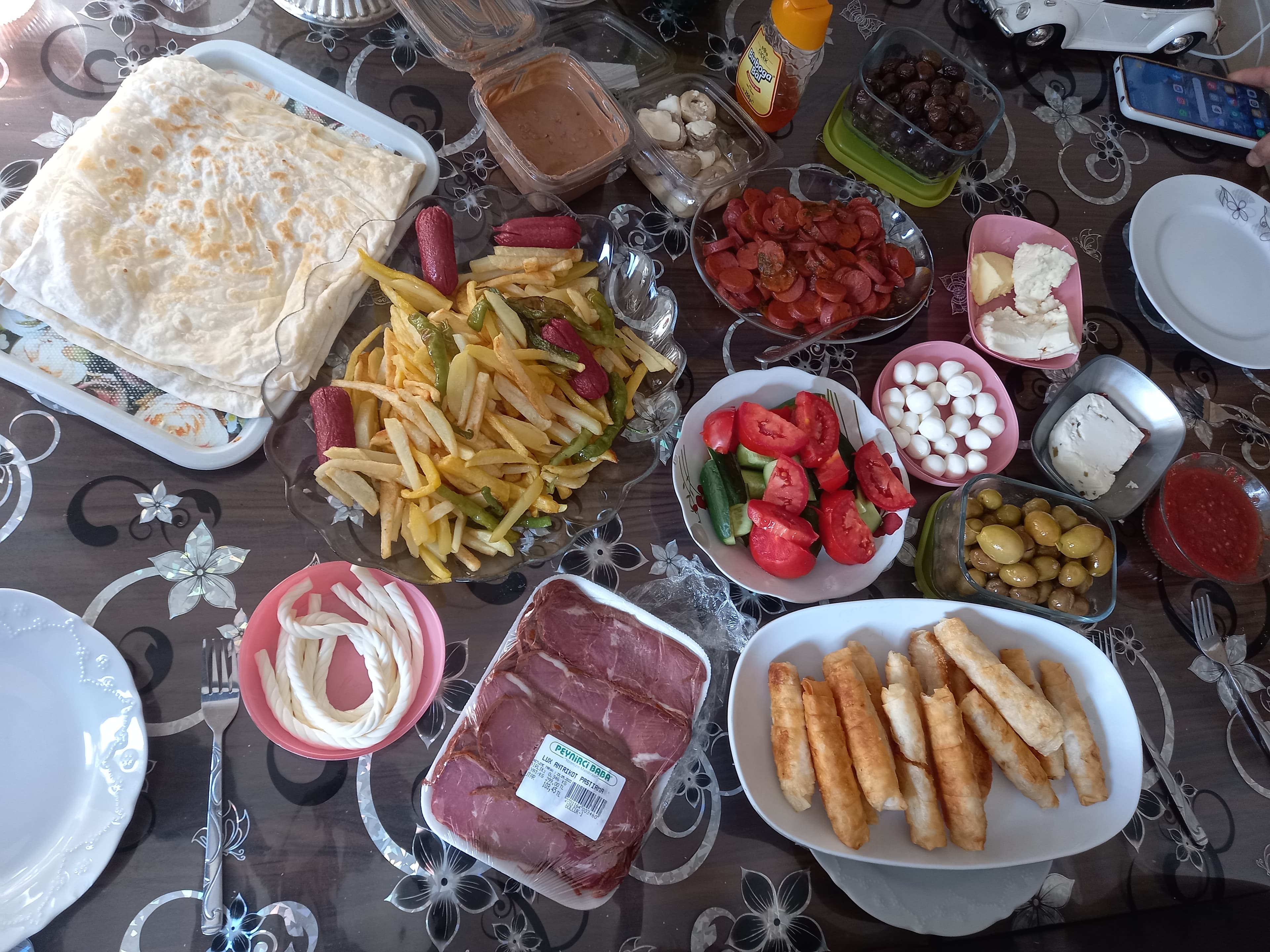 Breakfast plate with eggs and bread